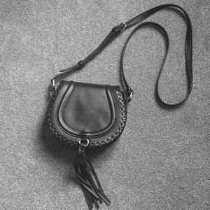 Black saddle purse